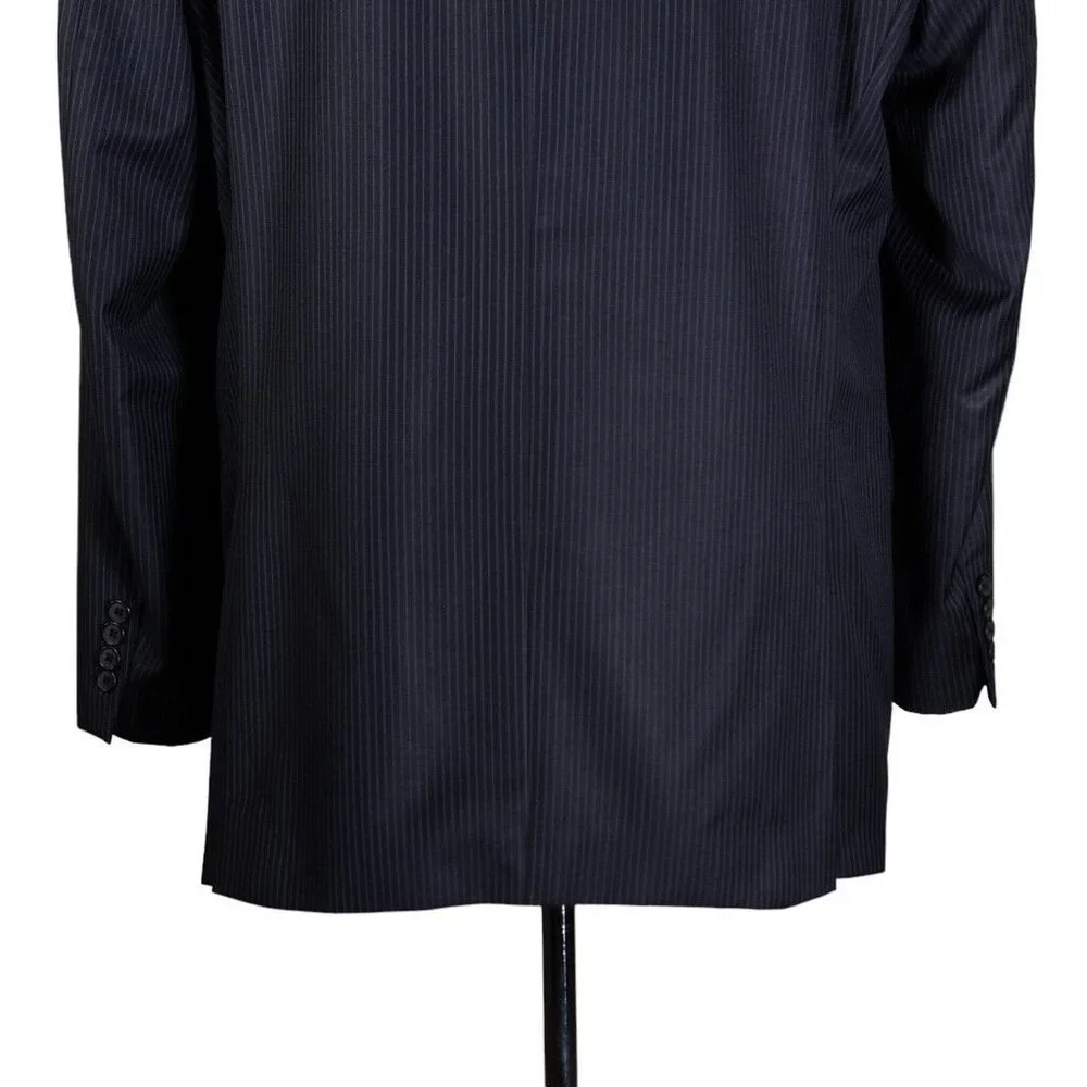 Calvin Klein Mens Blazer Blue Striped Wool 2 Button Suit Jacket Sport Coat 42R